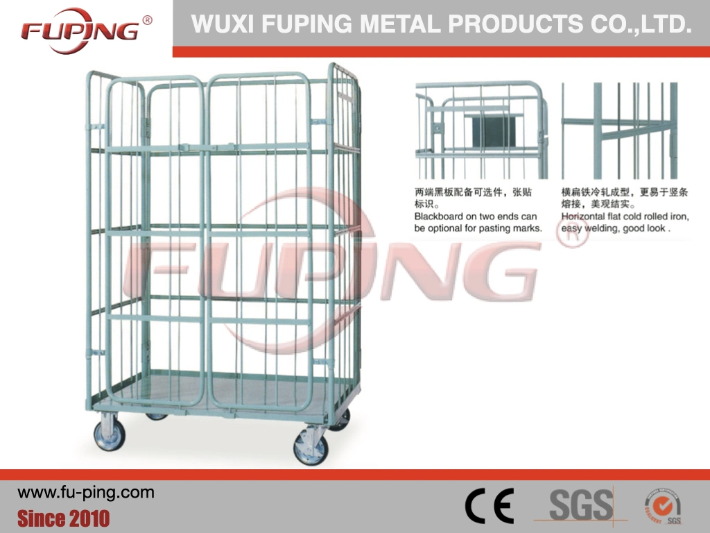 Foldable Wire Mesh Metal Storage Cages Roll Container Metal Stillage Collapsible Pallet