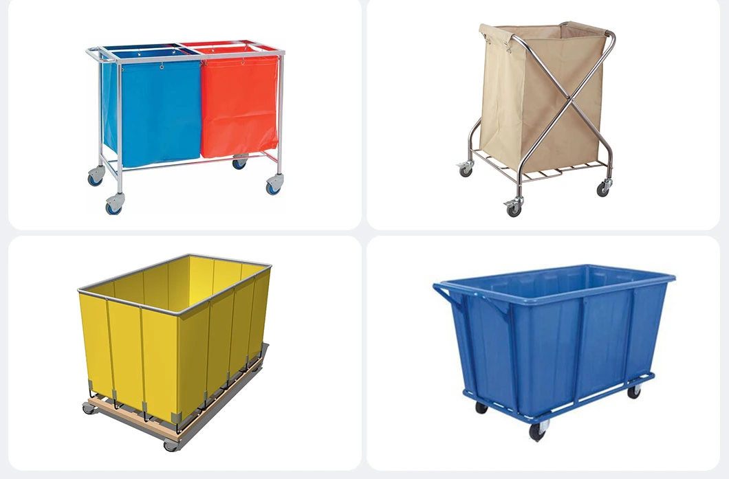 Hospital Linen Trolley Laundry Basket Cart Commercial Laundry Cart on Wheels for Laundry Service Cart Clothes Trolley